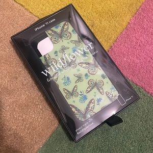 green butterfly wildflower iphone 11 case